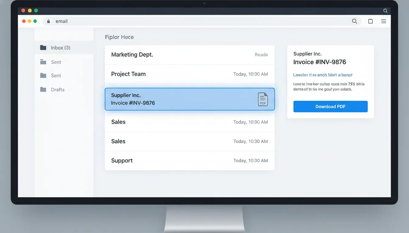 Invoice arrives via email