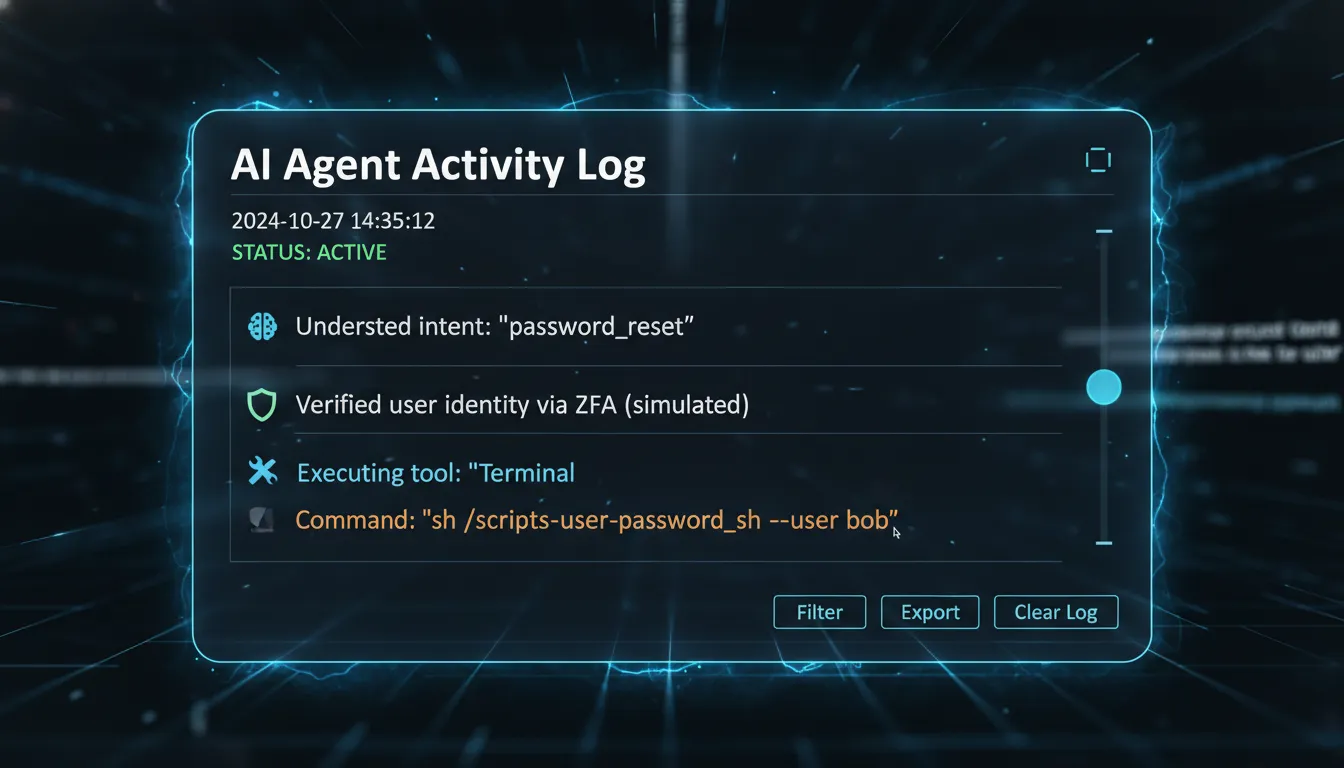 AI agent executes reset script