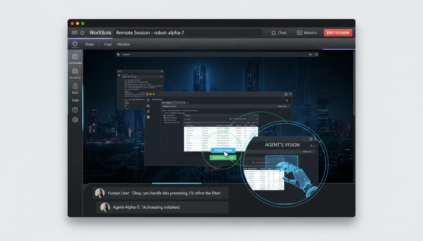 Remote desktop view of an agent's VPC