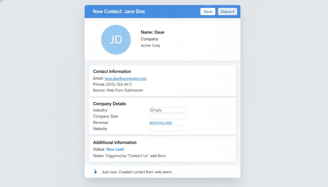 New lead created in CRM