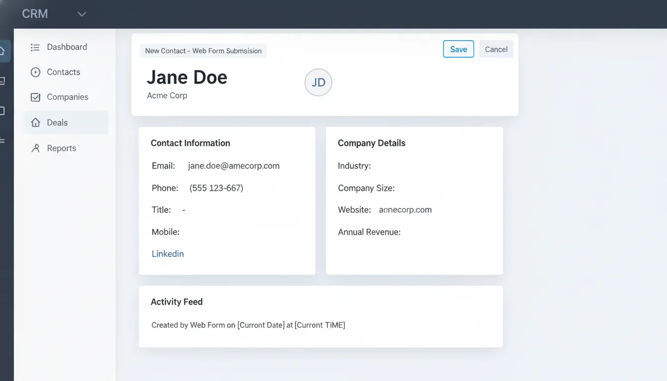 New lead created in CRM