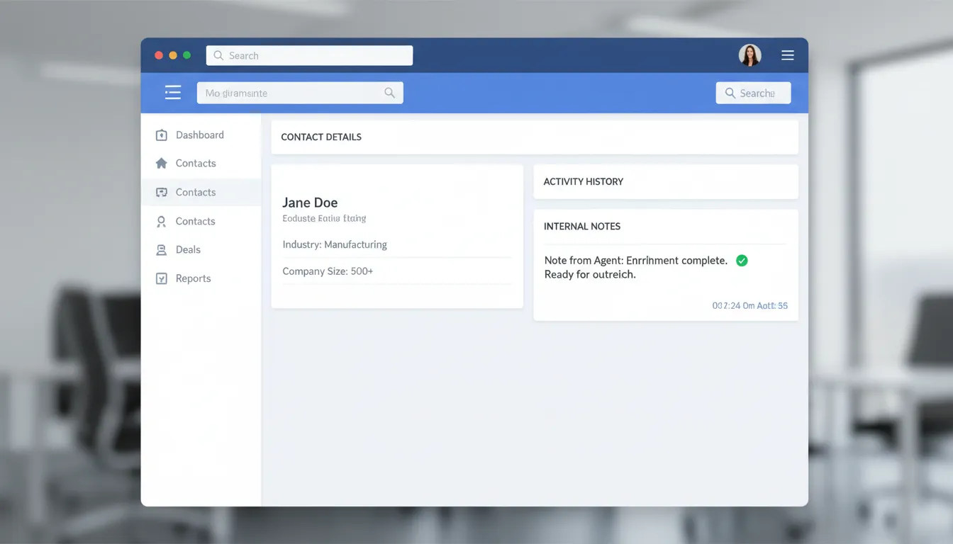 CRM record enriched by AI agent