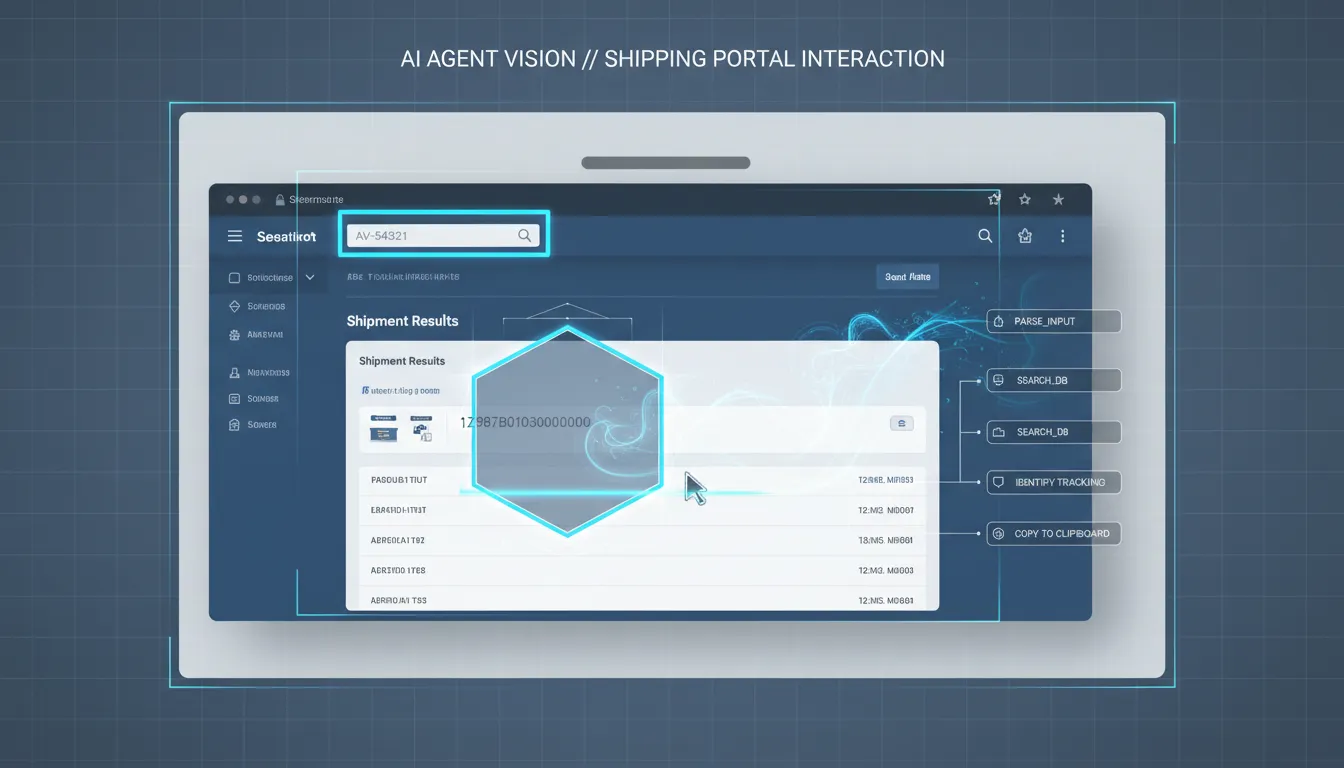 AI agent uses a shipping portal