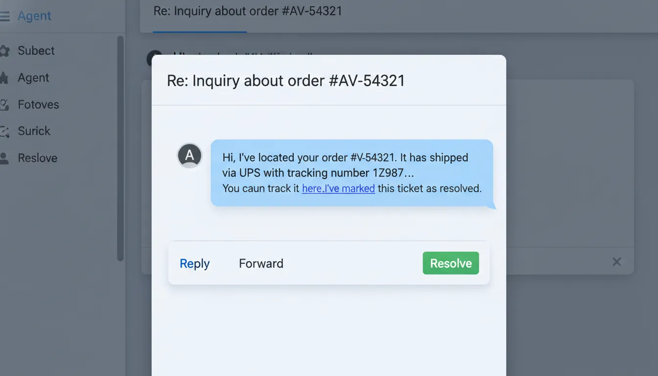 Agent replies with resolution