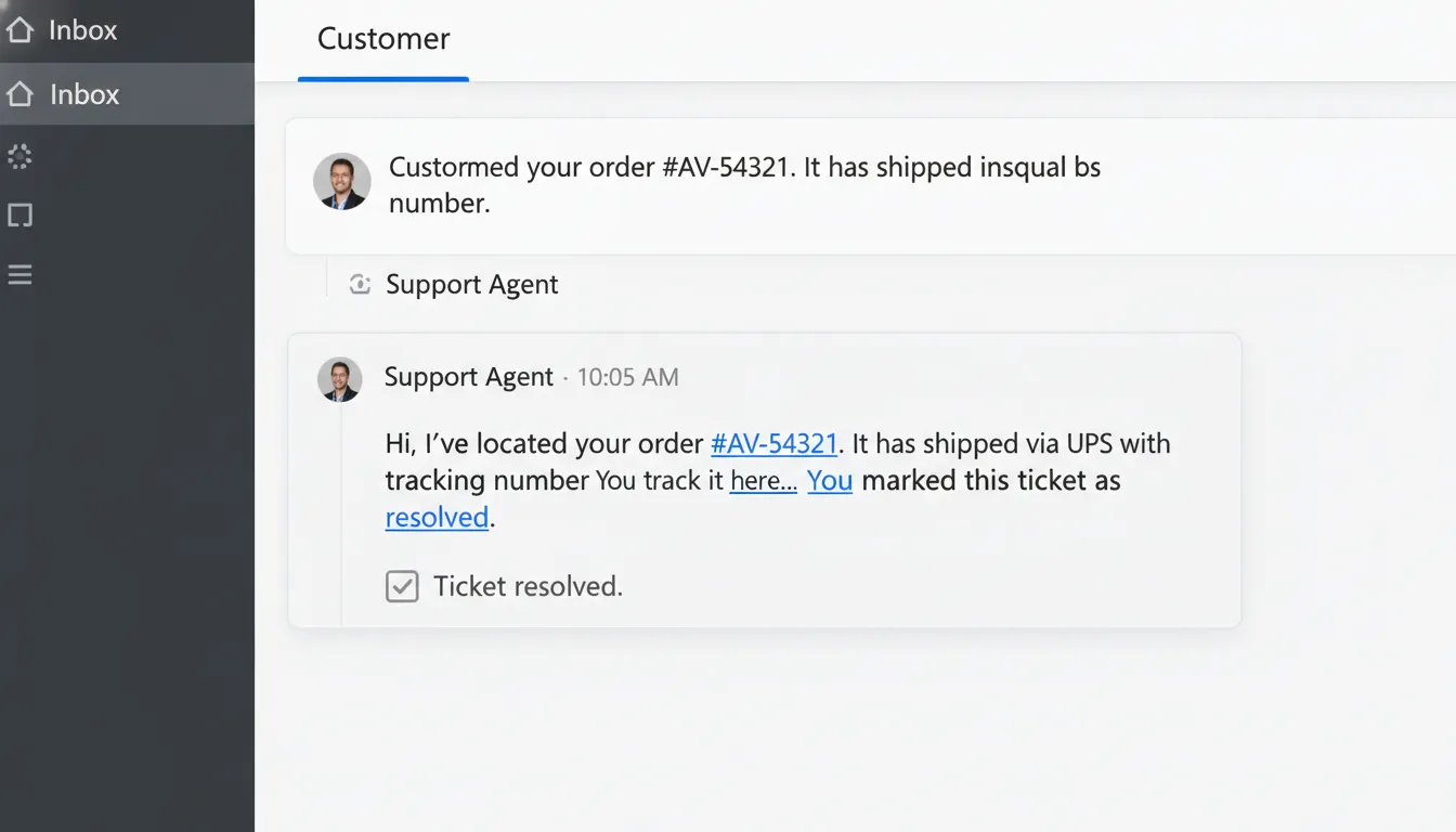 Agent replies with resolution